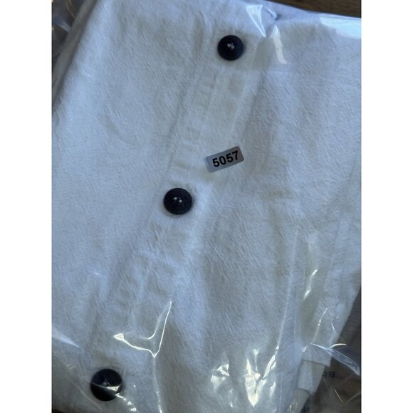 Pirana‎ Joe White Cotton Button Down Size Medium Beach Travel Vacation Preppy - Picture 9 of 10
